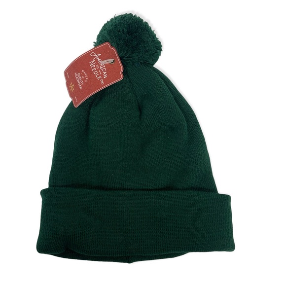 Nordstrom Accessories - NWT Nordstrom American Needle Green Rib Knit Beanie Pom  One Pom New With Tags